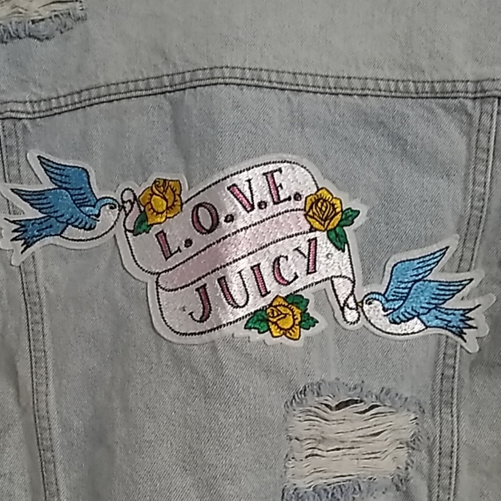 Juicy Couture Patch Denim Jacket NWT - Picture 8 of 8